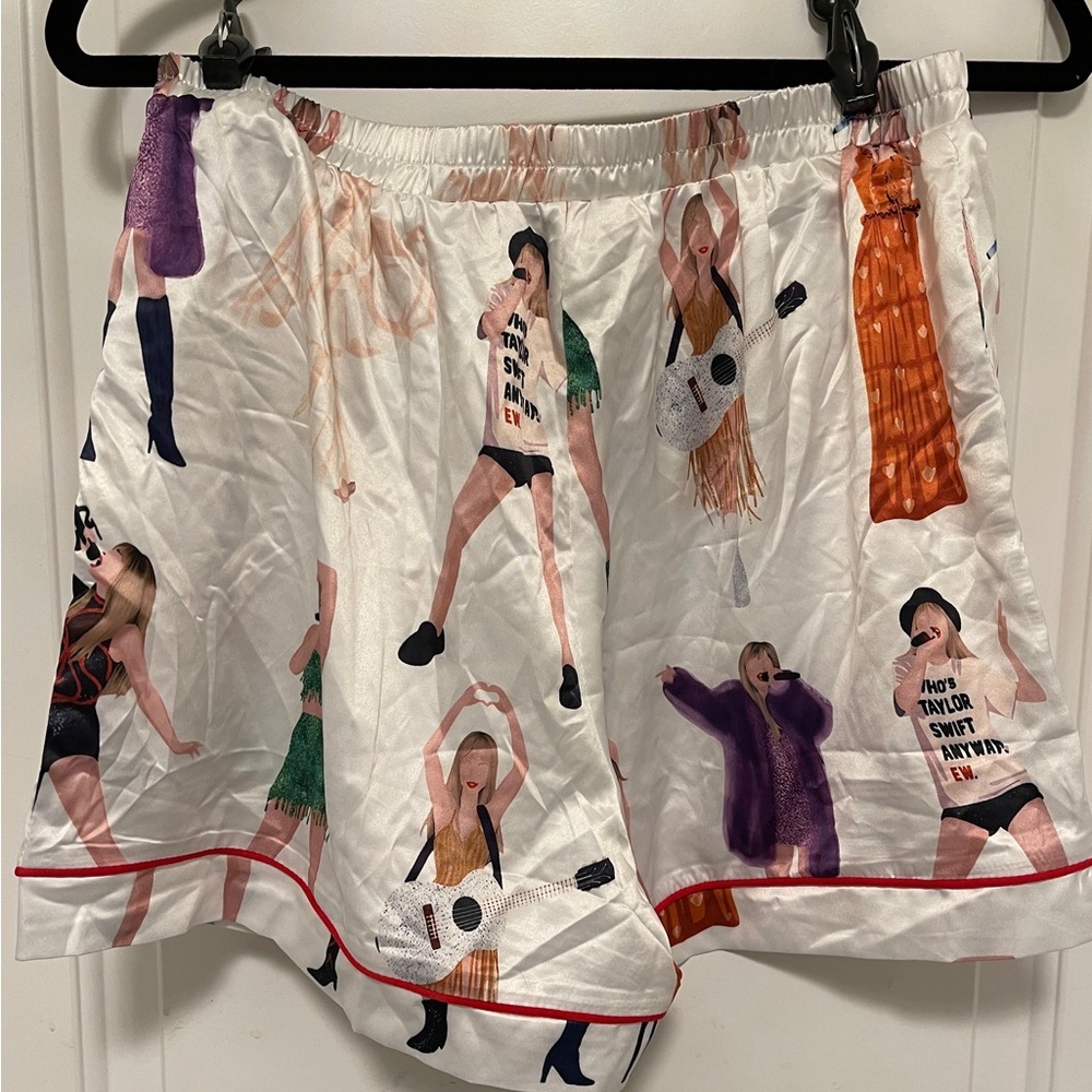 Taylor Swift Satin Pajama Shorts Swiftie Inspired Sleepover Girlycore Medium - Picture 5 of 11